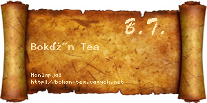 Bokán Tea névjegykártya